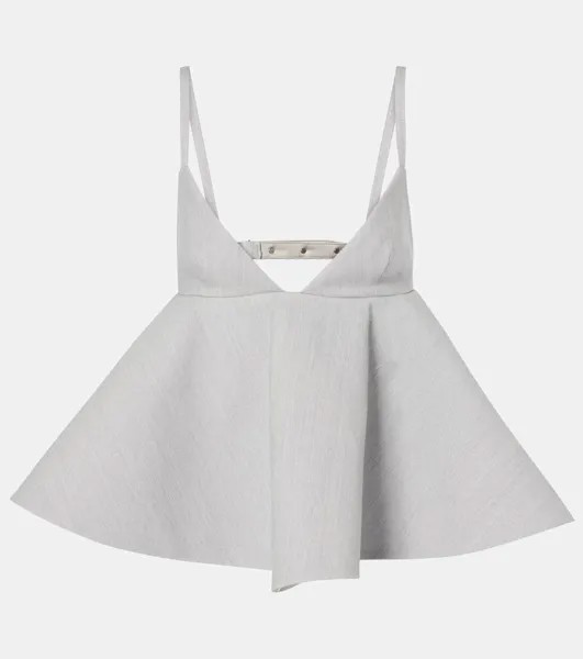 Топ с баской Le Haut Vela Jacquemus, цвет light grey