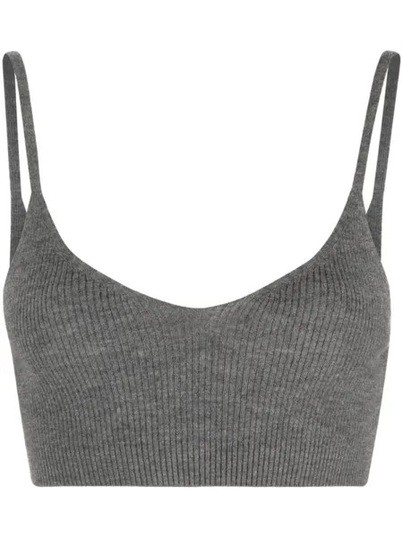 Укороченный топ в рубчик Cashmere In Love, серый