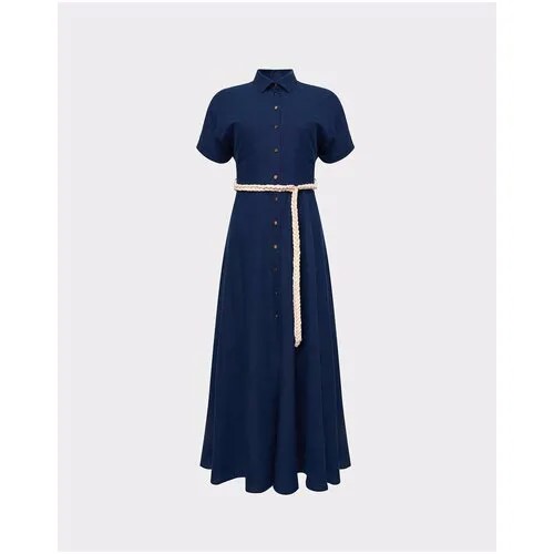 Платье-рубашка Ummami лен 176 (синий L/XL/170)
