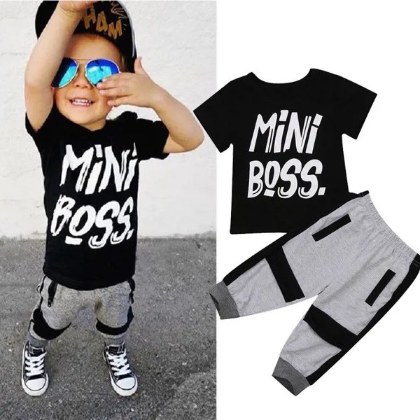 Pudcoco Мальчики Одежда 2Pcs Малыш Дети Baby Boy футболка Топы Брюки Одежда Установить Одежда Возраст 1-6T
