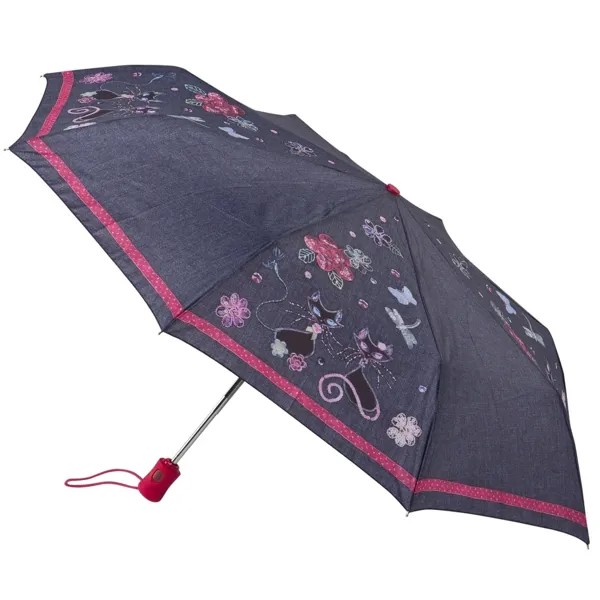 Зонт складной женский автоматический Fulton R346 кошки