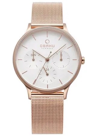 Наручные часы OBAKU, белый, розовый