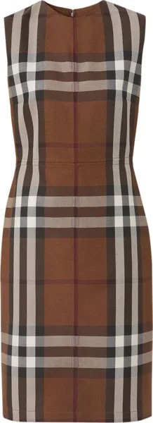 Платье Burberry Sleeveless Check Jacquard Dress 'Dark Birch Brown', коричневый