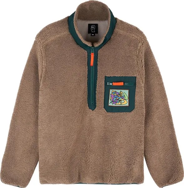 Куртка Brain Dead Teddy Sherpa Half Zip Jacket 'Nutmeg', коричневый