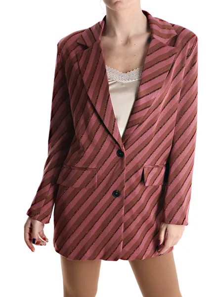 Полосатый пиджак с пуговицами, цвет Amaranth