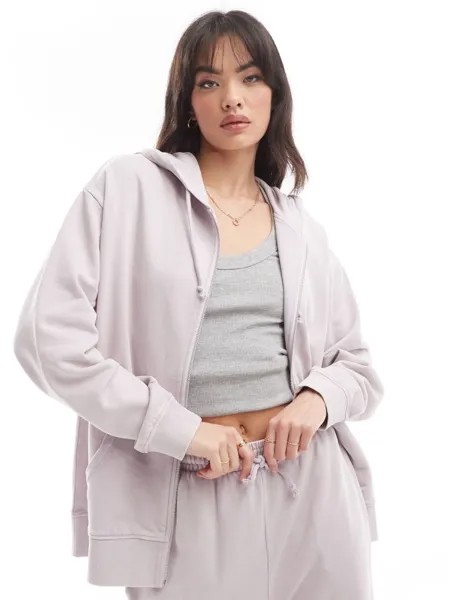 Худи сиреневого цвета на молнии ASOS DESIGN Ultimate
