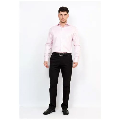 Рубашка мужская длинный рукав BERTHIER YANNIK-50012/ Fit-M(0), Полуприталенный силуэт / Regular fit, цвет Розовый, рост 174-184, размер ворота 44