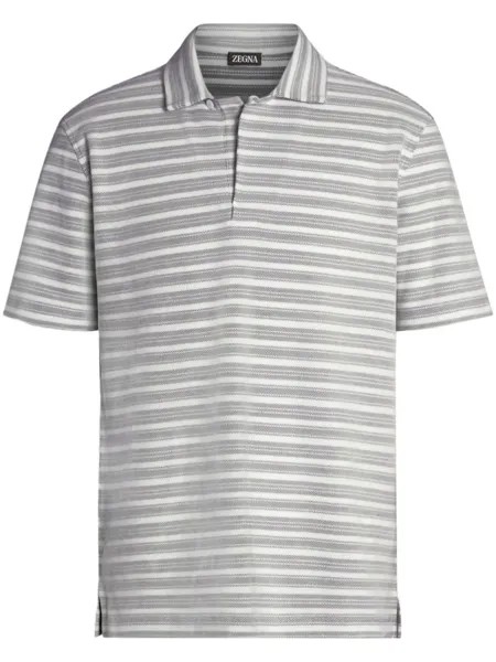 Zegna рубашка поло в полоску, белый