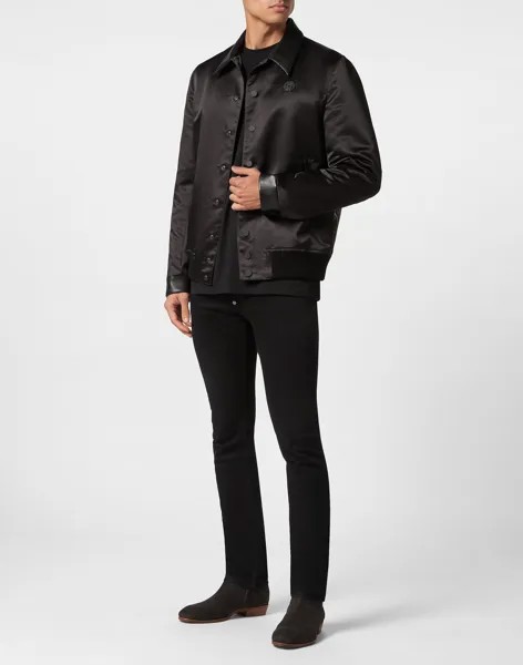 Шерстяной бомбер для собак Philipp Plein, черный
