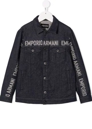 Emporio Armani Kids джинсовая куртка с логотипом