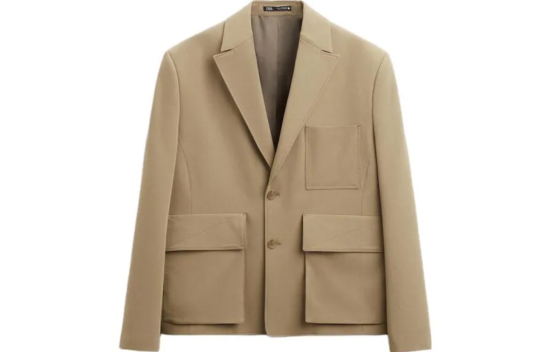 Деловой костюм мужской светло-коричнево-желтый Zara, светло-желтый