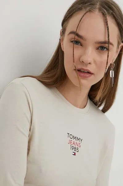 Лонгслив Tommy Jeans, бежевый