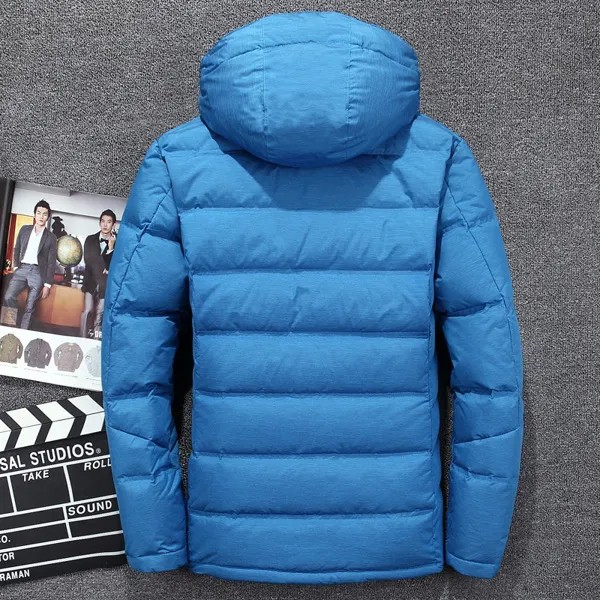 Мужской пуховик, длинное зимнее пальто, мужское корейское пальто с капюшоном из белого утиного пуха, мужское теплое пальто, мужская куртка YY1295, 3063