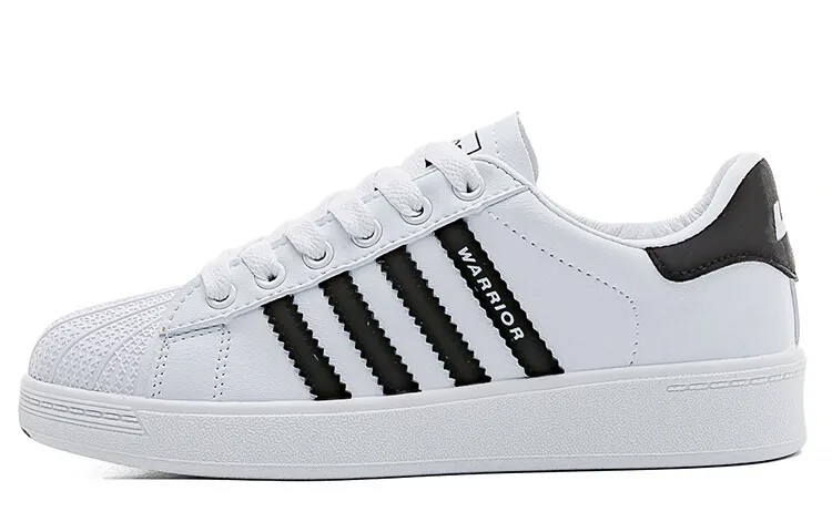Кроссовки WARRIOR Skateboarding Shoes Unisex Low-top White/Black, белый/черный