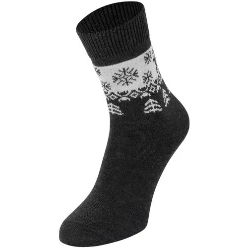 Носки  унисекс Tesema, 1 пара, классические, на Новый год, утепленные, воздухопроницаемые, фантазийные, размер 37-39, серый
