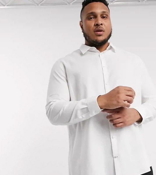 Белая фактурная рубашка Burton Menswear Big & Tall-Белый