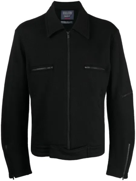 Yohji Yamamoto шерстяная куртка-рубашка на молнии, черный