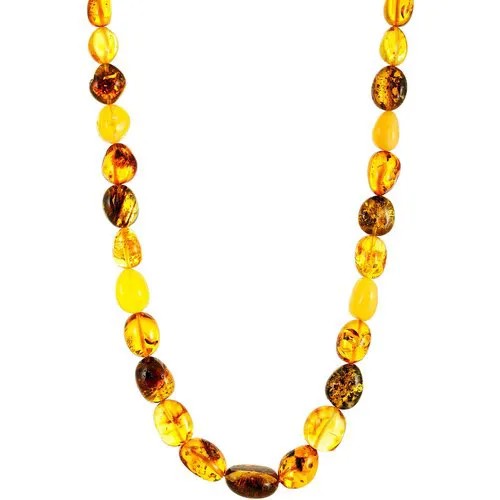 Бусы AmberHandmade, янтарь, длина 54 см, бордовый, желтый