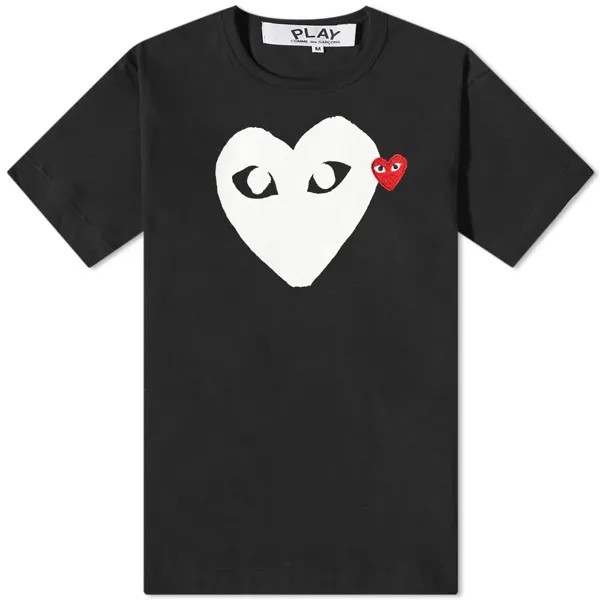 Футболка Comme des Garcons Play с логотипом в виде двойного сердца, мультиколор