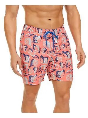 CLUBROOM Мужские коралловые шорты классического кроя с рисунком на шнурке XXL