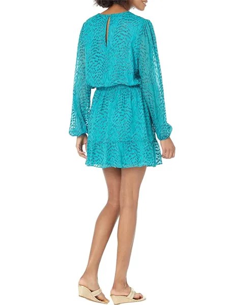 Платье Lilly Pulitzer Alfie Long Sleeve Romper, цвет Teal Bay Silk Swirl