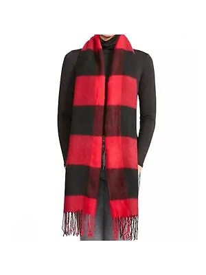 STEVE MADDEN Женский черно-красный шарф-одеяло в клетку Buffalo с бахромой