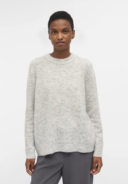 Свитшот Object OBJELLIE L/S O-NECK, цвет light grey melange