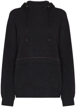 Brunello Cucinelli трикотажное худи оверсайз с эффектом металлик