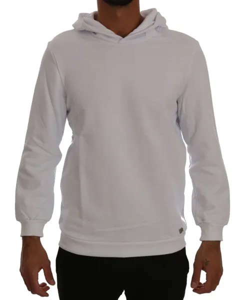 DANIELE ALESSANDRINI Свитер, белый мужской хлопковый пуловер с подкладкой. Рекомендуемая розничная цена XXL: 200 долларов США.