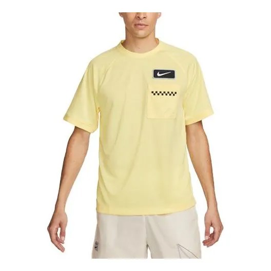Футболка Nike Dri-Fit Pocket Quick Release Sports Short T-shirt 'Light Yellow', желтый