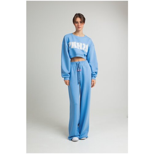 Свитшот короткий PARIS LIGHT BLUE