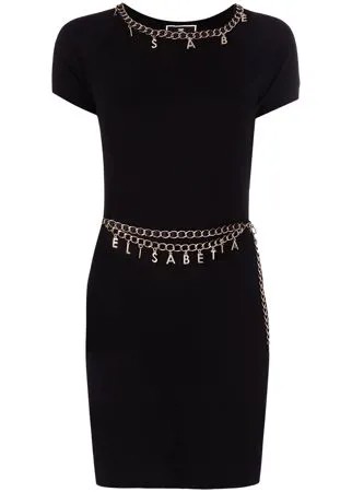 Elisabetta Franchi платье-футболка с цепочным декором