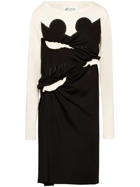 Maison Margiela платье миди Spliced из джерси, черный