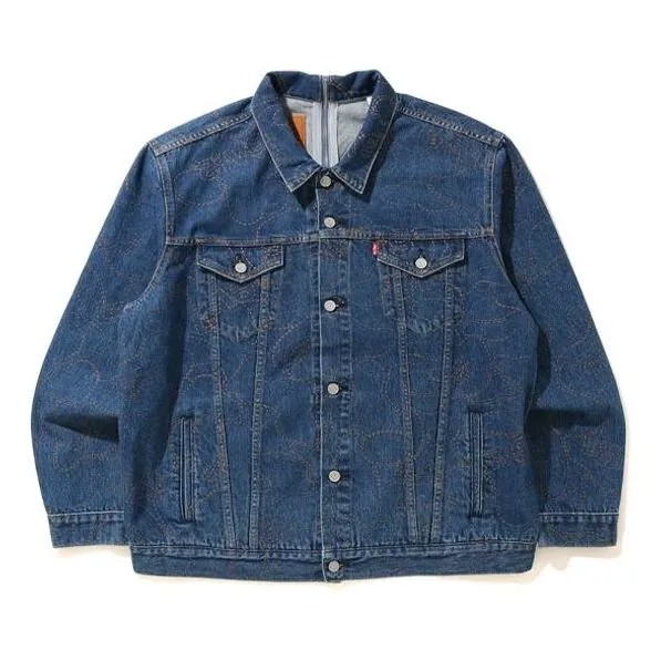 Куртка Men's BAPE x Levi's Crossover SS21 Pocket Buckle Denim Blue Jacket, синий