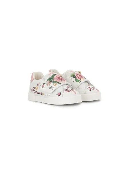 Dolce & Gabbana Kids кроссовки Portofino с принтом Tropical Rose