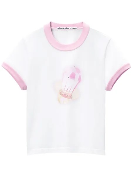 Alexander Wang футболка с логотипом, белый