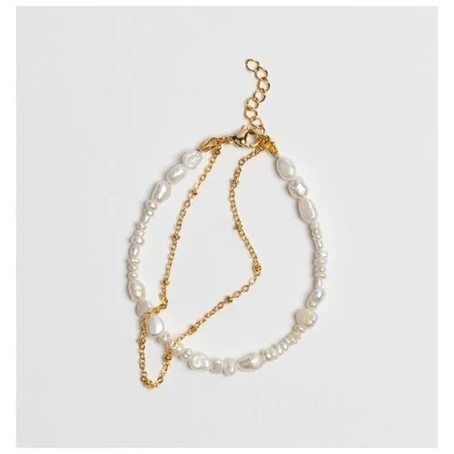 Браслет-цепочка VERUSCHKA JEWELRY, жемчуг пресноводный, размер 17 см, золотой