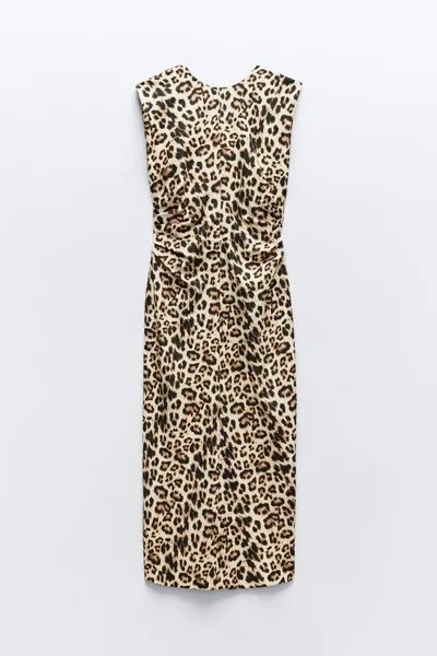 Платье Zara Draped Waist, мультиколор