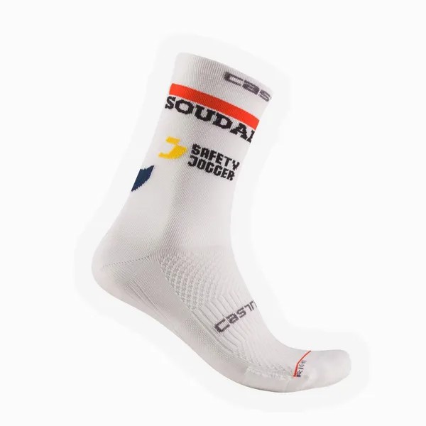 Носки Castelli Rosso Corsa Pro 15 Soudal Quick-Step 2023, белый