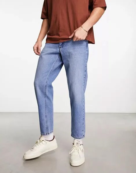 Классические жесткие джинсы ASOS светлого винтажного цвета