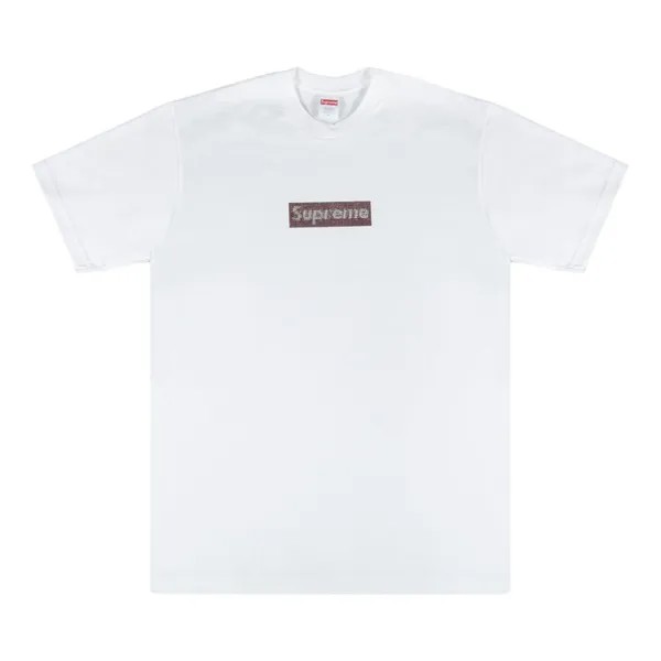Футболка Supreme x Swarovski Box Logo T-Shirt 'White', белый