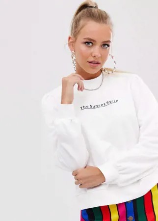Свитшот с надписью Resume-Белый