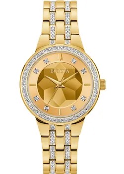 Японские наручные  женские часы Bulova 97L176. Коллекция Crystal Ladies