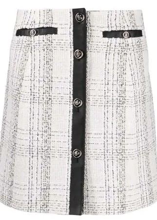 Salvatore Ferragamo клетчатая юбка с контрастной окантовкой
