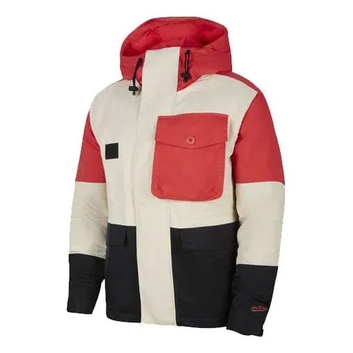 Куртка Nike Lebron Premium Utility Multiple Pockets Windproof Hooded Padded, бежевый/черный/красный