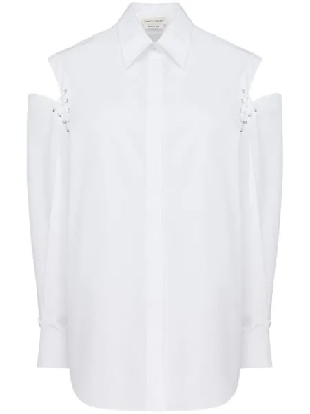 Alexander McQueen рубашка с вырезами, белый