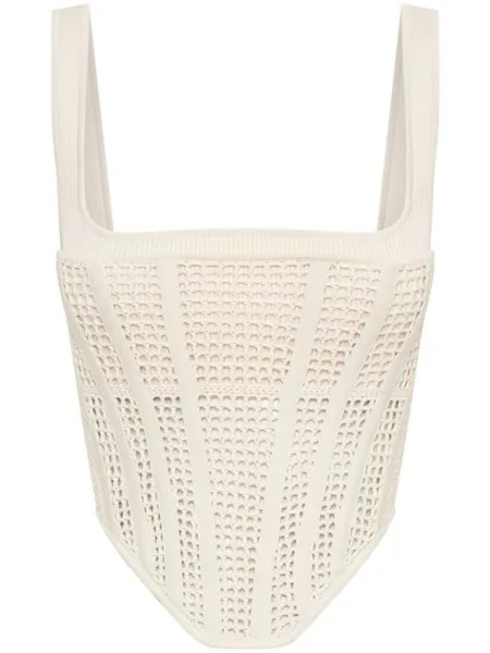 Топ без рукавов в технике кроше Dion Lee, белый