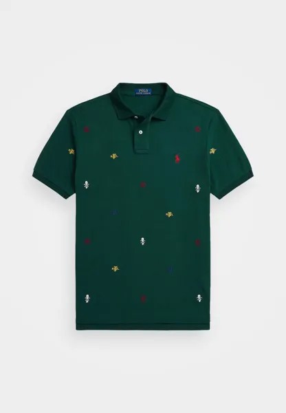 Поло CUSTOM EMBROIDERED MESH POLO SHIRT Ralph Lauren, темно-зеленый