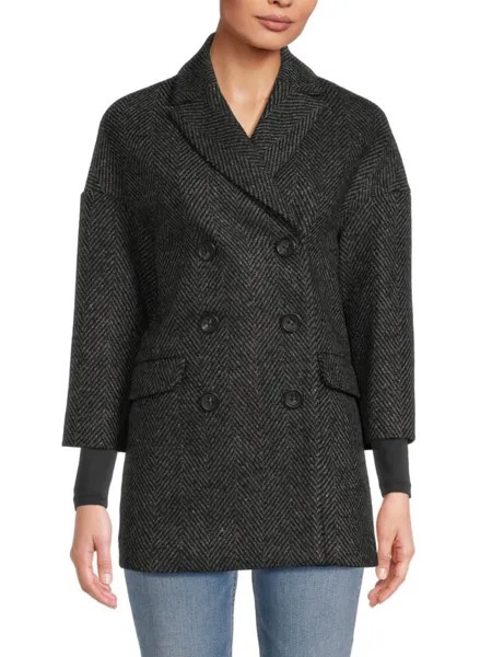 Пальто из смесовой шерсти с заниженными плечами Redvalentino, серый