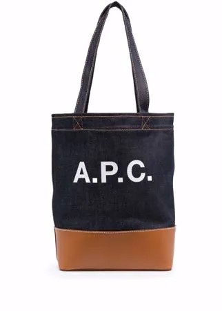 A.P.C. джинсовая сумка-тоут Axel с логотипом